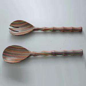 Prix de gros d'usine Ensemble de service à salade en bois Outil de cuisine en bois Outils de service Ensemble de salade Cuillère de service personnalisée Fourchette - Product Image 1