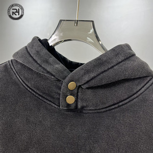 Acid Wash Cotton Hoodie <b>Vintage</b> Style Custom <b>Oversized</b> Unisex Streetwear <b>Sweatshirt</b> for Bulk Wholesale Orders - Product Image 5