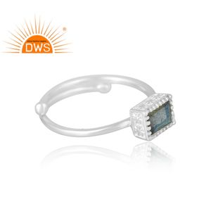 Anillo de piedras preciosas de labradorita Natural de Plata de Ley 925, joyería personalizada para mujer, regalo para ella - Product Image 4