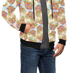 Sweats à capuche tendance et au design unique pour hommes, fermeture à glissière complète, impression par sublimation, coupe surdimensionnée en vente - Product Image 4