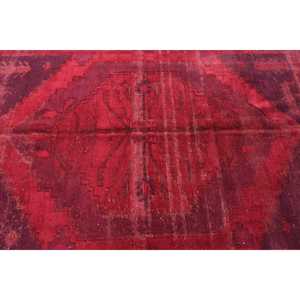 6.9x9.2 ft Turkish Rug, Vintage Large Rug, <b>Red</b> Purple Polka dot <b>Wool</b> Rug - Product Image 4