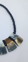 Collier artisanal en corne naturelle pour femme, 18 pouces, perles de luxe, pendentif unique en corne de buffle, bijou bohème tendance, cadeau