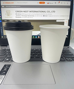 GREEN NEST Sustainable Disposable Food Grade PE <b>Paper</b> Single Wall <b>Cups</b> for Hot Beverages Coffee Shop Takeaway Custom Logo - Product Image 1