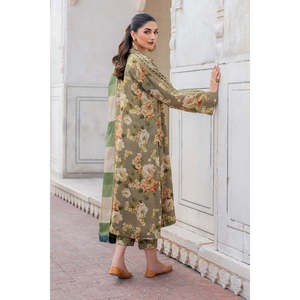 BAROUQE-3pcs Casual Crepe Collection KARANDI Printed Shirt Dupatta <b>Trousers</b>-BIC-2579 - Product Image 5