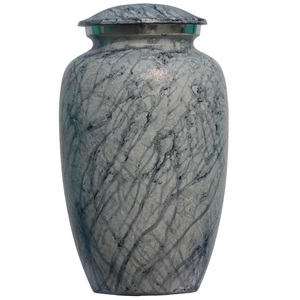 Classic Aluminium Adult Cremation Urns With Gray Marble Finished Metal Funeral Urns For Human Ashes - Product Image 1