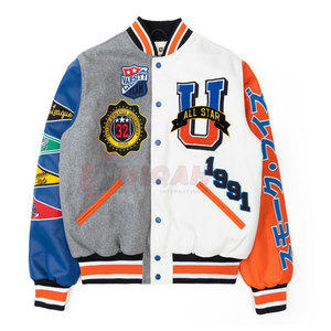 เสื้อแจ็กเก็ตผ้าสักหลาดขนสัตว์คุณภาพระดับพรีเมี่ยมสีดำไฮสตรีทปรับแต่งโลโก้ได้ตามต้องการสวมใส่สบายระบายอากาศได้ดีสำหรับฤดูหนาว - Product Image 1