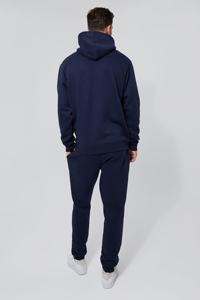 Ensemble de vêtements de sport décontractés OEM pour hommes Survêtement confortable et élégant en coton gris Pantalon de survêtement à capuche en chenille brodé grande taille - Product Image 4
