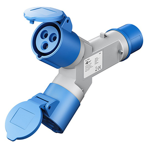 Adattatore Camping CEE distributore doppio a 2 vie, spina CEE a 2x presa CEE con presa combinata - Product Image 2