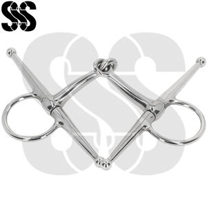 Bocados de entrenamiento para caballos de alta resistencia, de acero inoxidable, con boquilla lisa, para uso diario, personalizables al por mayor, con mordaza completa. - Product Image 4