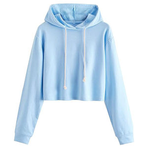 High Quality Women's Trend Crop Navel Slim <b>Hoodie</b> Pullover Sweatshirt With Custom logo Top Sale Hoodies - Product Image 3