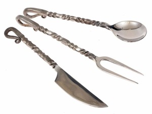 Vente chaude Twisted Tie Poignée En Métal En Acier Inoxydable Couverts Ensemble 5PCS Miroir Poli Couteau Fourchette Cuillère Couverts Ensemble De SCI - Product Image 3