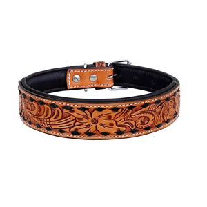 Petit moyen grand collier de chien en cuir de vache rembourré souple collier pour animaux de compagnie avec outillage à la main et fabricant de sculptures Design sur mesure - Product Image 5