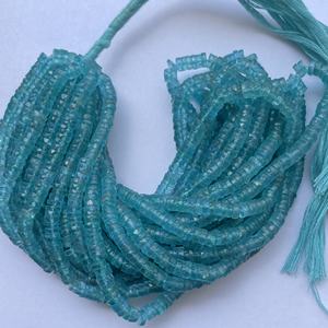 Cuentas Heishi facetadas de piedras preciosas de apatita azul cielo Natural de 6mm y 8mm para hacer joyas, collares, pulseras, mayorista en línea - Product Image 3