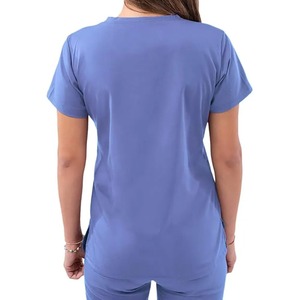 Tops d'uniforme médical unisexe pour femmes, col en V, tissu tissé, usage hospitalier, polyester/coton, couleurs et tailles personnalisées - Product Image 2