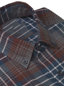 Camisa de Franela de Manga Larga con Cuello Alto y Logotipo Personalizado en Relieve, Transpirable, Estilo Urbano, para Hombre - Product Image 3