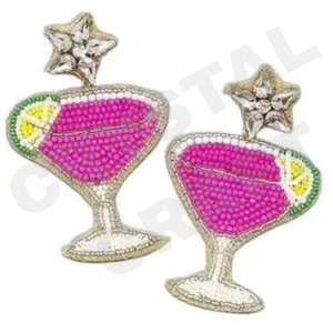 Halloween heart Parties Special Fashion Dangle Earrings New Arrival Cross-Border Handmade <b>Beads</b> Sweet Sequins Trendy Creative - Product Image 4