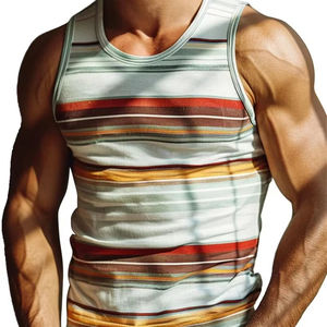 Simple couleur unie hommes gilet été mode sans manches 3D imprimé gilet décontracté et confortable surdimensionné sport à séchage rapide - Product Image 1