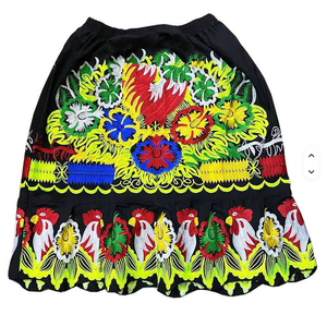 Falda Nueva de Verano para Mujer, Talla Grande, Informal, 100% Algodón, Transpirable, con Estampado Hawaiano y Bordado, de Alta Calidad - Product Image 5