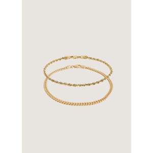 Petite Capri 18K <b>Gold</b> Curb & Rope Chain <b>Bracelet</b> Stack Diamond and Pearl Encrusted Religious <b>Charm</b> Bangles - Product Image 1