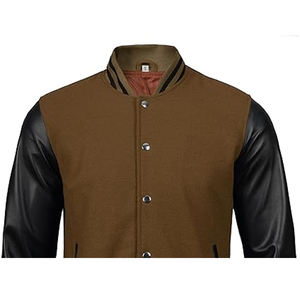 Logo personnalisé laine chenille broderie Baseball Letterman vestes hommes Vintage en cuir blanc manches Varsity veste du Pakistan - Product Image 5