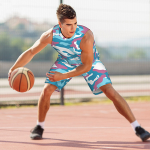 Tenue de sport en polyester BSCI, maillot de basket-ball confortable, short d'équipe avec poches, nouveau modèle, uniforme de basket-ball imprimé - Product Image 3