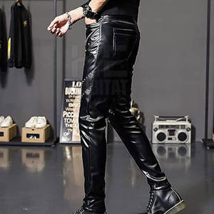 กางเกงหนังผู้ชายขายดี ลดราคาพิเศษ ดีไซน์คลาสสิก สวมใส่สบาย ทนทาน หนังแท้นุ่ม - Product Image 4