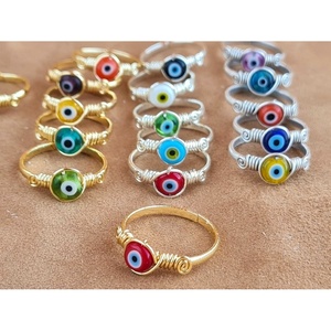 Vibrant <b>Evil</b> <b>Eye</b> Charm Gold and Silver Plated Fashion <b>Rings</b> for Resale Appeal - Product Image 1
