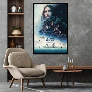 Affiche murale Rogue One : Une histoire de Star Wars, style Art déco moderne, sur toile et papier, avec cadre noir, motif Demon Slayer pour décoration murale - Product Image 3