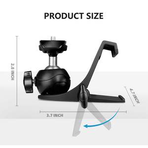 Support de caméra avec rotule à dégagement rapide, vis 1/4-20, en ABS, pour fixation sur le dessus d'écran - Product Image 1