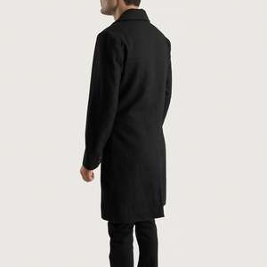 Manteau d'hiver pour homme en laine à double boutonnage avec capuche et design tricoté - Product Image 5