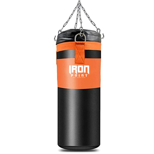 Sac de frappe lourd de Muay Thai avec logo personnalisé IRON PUNCH INDUSTRIES pour l'entraînement de boxe MMA, matériau PVC/PU, remplissage de sable, couleur personnalisée - Product Image 6