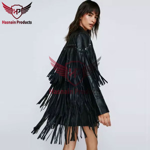 Women's Pure Genuine Soft Leather Fringe <b>Jacket</b> <b>Western</b> Style Fringe <b>Jacket</b> Custom Party Leather <b>Jacket</b> - Premium - Product Image 4