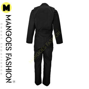 Mono de sarga de manga larga con cremallera para hombre, resistente a las manchas y arrugas, proveedor mayorista de monos de color negro - Product Image 6