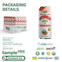 Groothandel Frisdrank - 490ml Watermeloen Fruchtsap met Vruchtvlees 100% Natuurlijk Vitamine OEM ODM Private Label Drankproductie