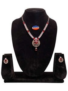 Conjunto de collar y pendientes de diamantes americanos personalizados de Montana Para Boda nupcial de mujer, joyería clásica - Product Image 3