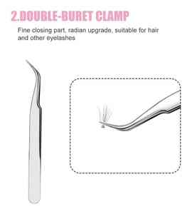 Pince à cils haute qualité 4 pièces beauté Logo personnalisé pour extension de cils greffés conception personnalisée disponible sur demande - Product Image 6