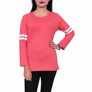 Camisetas de moda con logotipo personalizado para mujer, diseño de patrón, mezcla de Spandex de algodón elástico antibolitas, camiseta suelta para mujer - Product Image 2