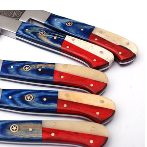 Vente en gros de commandes en gros personnalisées, service OEM ODM, ensemble de couteaux de chef faits à la main en acier Damas, couteau tranchant durable ambidextre de 5 pièces - Product Image 5