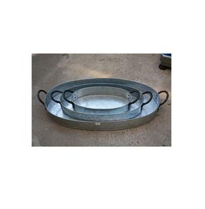 Plateaux de décoration galvanisés de meilleure qualité, différentes tailles, plateaux de table pour mariages et événements, plateaux de service avec base élégante - Product Image 2