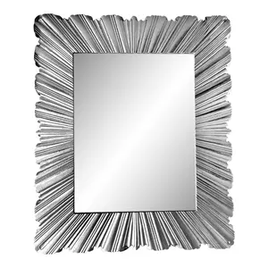 Miroir mural Halton Champagne Miroir mural décoratif avec cadre en métal design Sunburst Miroir d'appoint moderne pour le salon - Product Image 1
