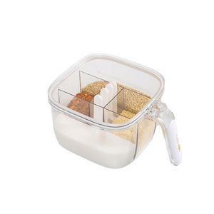 Sistema Compacto de Almacenamiento de Especias de Vidrio con Estante Giratorio para Dispensar Fácilmente Sal, Pimienta y Condimentos para Uso en Cocinas Modernas - Product Image 6
