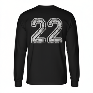 T-shirt à manches longues pour le 22e anniversaire et les sports scolaires, maillot d'équipe, uniformes, numéro promotionnel personnalisé 22, t-shirt - Product Image 2