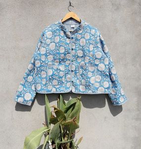 เสื้อโค้ทผ้าคอตตอนส่าหรีสำหรับผู้หญิงใส่กลับด้านได้เสื้อแจ็กเก็ตผ้าคอตตอนพิมพ์ลายเสื้อแจ็กเก็ตแบบลำลองฤดูหนาว - Product Image 6