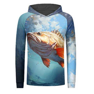 Sudadera con capucha de pesca de secado rápido con protección solar UPF50 + para hombre, camisa de poliéster de manga larga con estampado de sublimación, conjuntos transpirables - Product Image 2