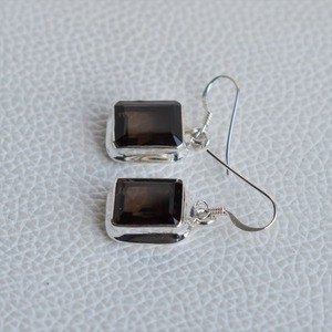 Handmade Simple Smoky Quartz Gemstone <b>Earrings</b> 925 Solid Sterling Silver <b>Dangle</b> Design for Women Best Fashion 925 Stamp Jewelry - Product Image 2