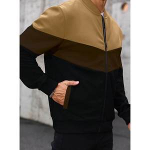 Veste Varsity pour homme en cuir véritable enduit et mélange de laine, col montant à capuche, respirante, coupe-vent, devant, tailles XS-5XL - Product Image 5