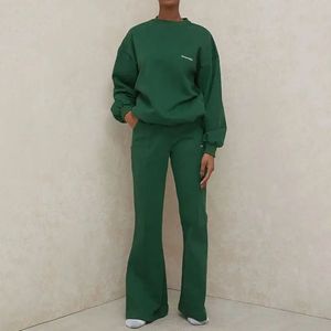 Pantalon de jogging évasé en coton et polyester, doux et résistant, avec logo personnalisé, pour femme, style streetwear, couleur unie, super confortable - Product Image 4