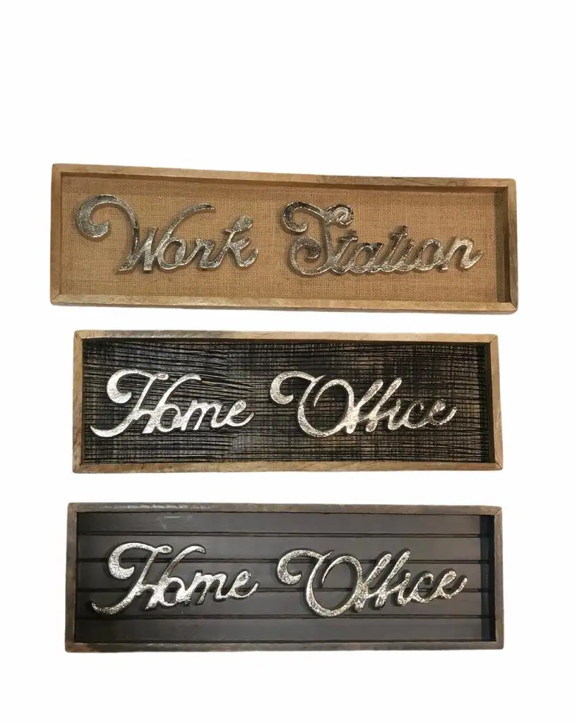 Factory Custom work station Home Office Decoration Wooden Wall Sign for your decor