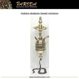 Funky Gold Brass Snake Hookah con una sola manguera de alta calidad al por mayor laca Chicha Shisha - Product Image 3