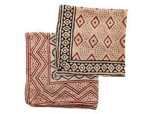 Hand Block Printed Boho Cotton Bandana Set Of 2 Neck <b>Scarves</b> - Product Image 3